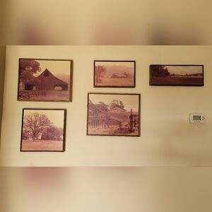 5 Piece Rustic Barn Photography Wall Art Set